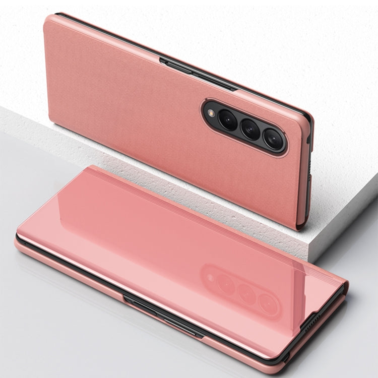 For Samsung Galaxy Z Fold4 5G Single Electroplating Flip Mirror Shockproof Phone Case