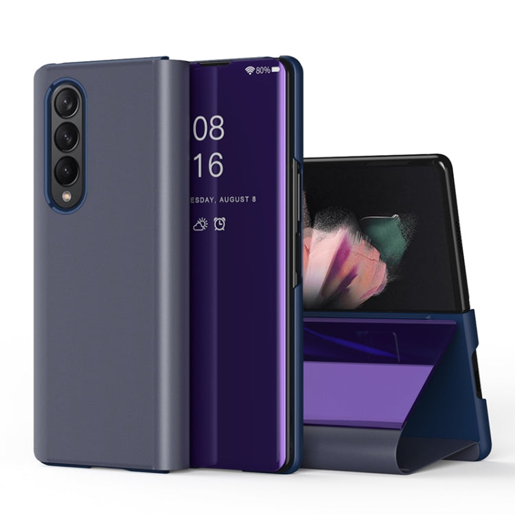For Samsung Galaxy Z Fold4 5G Single Electroplating Flip Mirror Shockproof Phone Case
