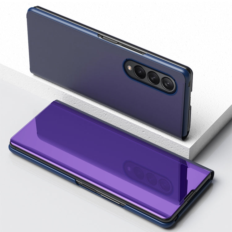 For Samsung Galaxy Z Fold4 5G Single Electroplating Flip Mirror Shockproof Phone Case