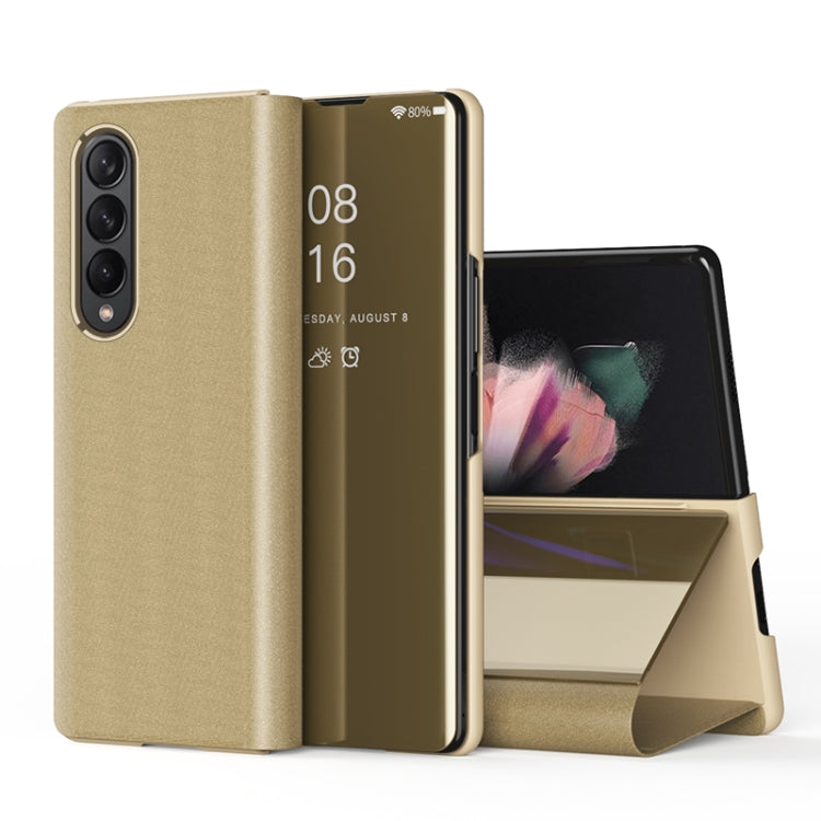 For Samsung Galaxy Z Fold4 5G Single Electroplating Flip Mirror Shockproof Phone Case