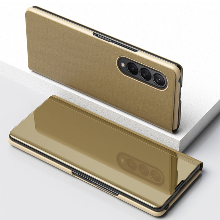 For Samsung Galaxy Z Fold4 5G Single Electroplating Flip Mirror Shockproof Phone Case