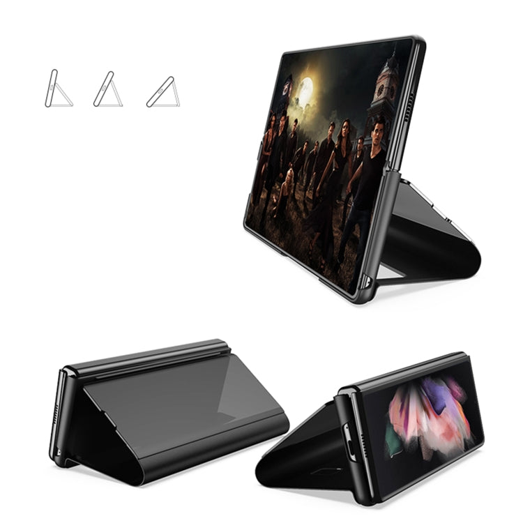 For Samsung Galaxy Z Fold4 5G Single Electroplating Flip Mirror Shockproof Phone Case