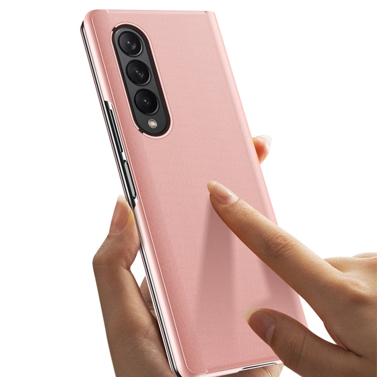 For Samsung Galaxy Z Fold4 5G Single Electroplating Flip Mirror Shockproof Phone Case