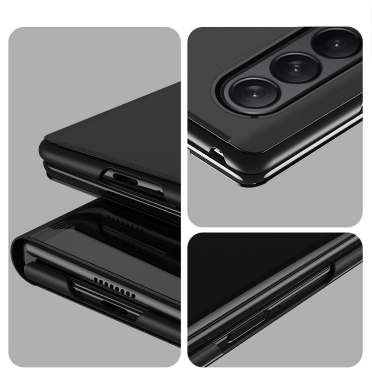 For Samsung Galaxy Z Fold4 5G Single Electroplating Flip Mirror Shockproof Phone Case