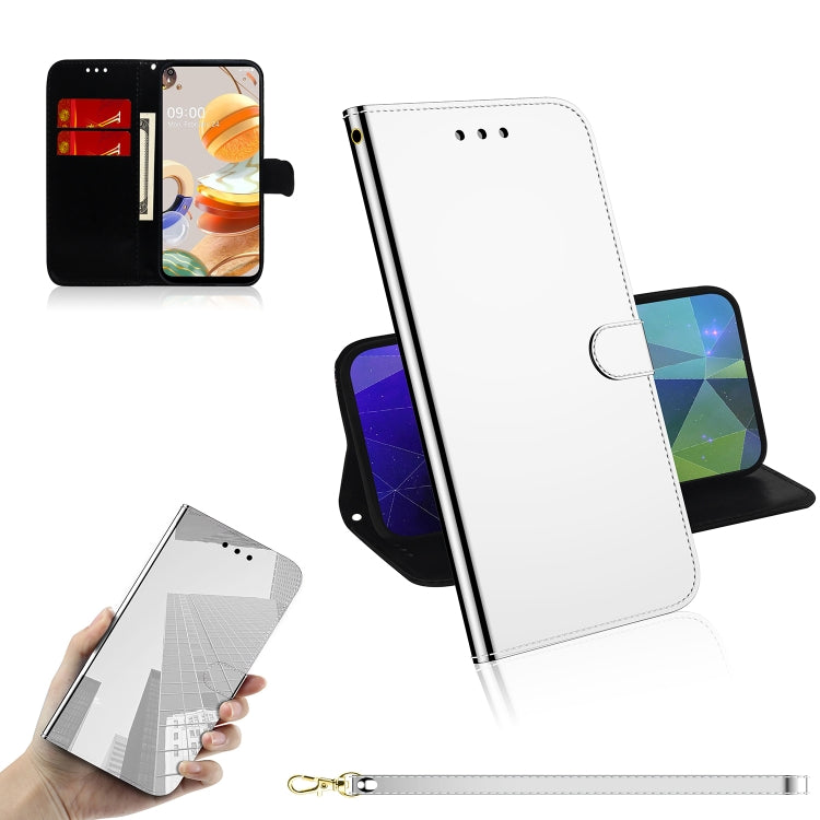 For LG K61 Lmitated Mirror Surface Horizontal Flip Leather Case with Holder & Card Slots & Wallet & Lanyard