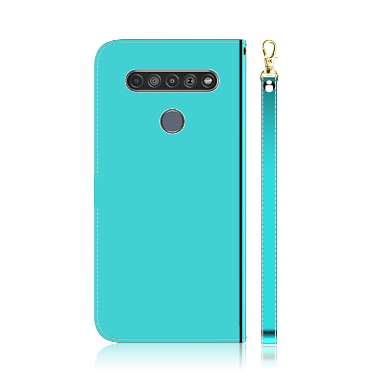 For LG K61 Lmitated Mirror Surface Horizontal Flip Leather Case with Holder & Card Slots & Wallet & Lanyard
