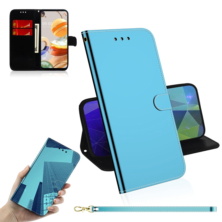 For LG K61 Lmitated Mirror Surface Horizontal Flip Leather Case with Holder & Card Slots & Wallet & Lanyard