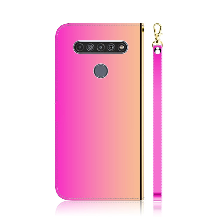 For LG K61 Lmitated Mirror Surface Horizontal Flip Leather Case with Holder & Card Slots & Wallet & Lanyard