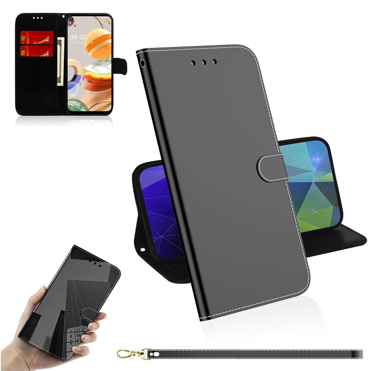 For LG K61 Lmitated Mirror Surface Horizontal Flip Leather Case with Holder & Card Slots & Wallet & Lanyard