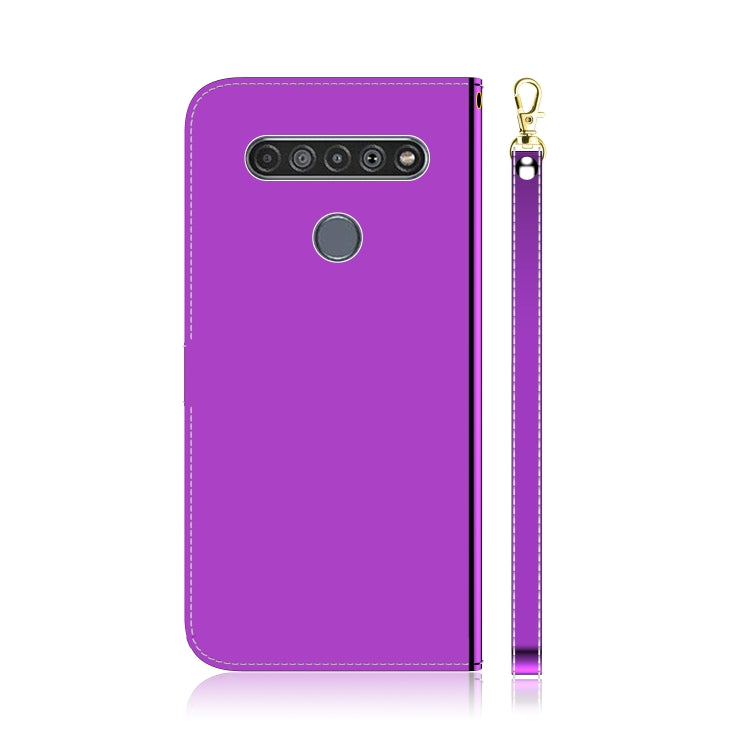 For LG K61 Lmitated Mirror Surface Horizontal Flip Leather Case with Holder & Card Slots & Wallet & Lanyard