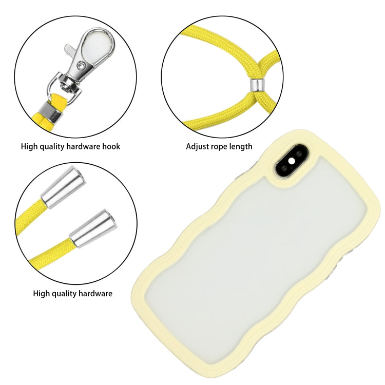 For iPhone X / XS Lanyard Candy Color Wave TPU Clear PC Phone Case