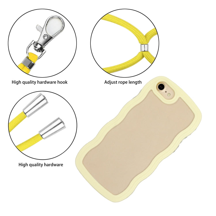 For iPhone SE 2022 / SE 2020 / 8 / 7 Lanyard Candy Color Wave TPU Clear PC Phone Case