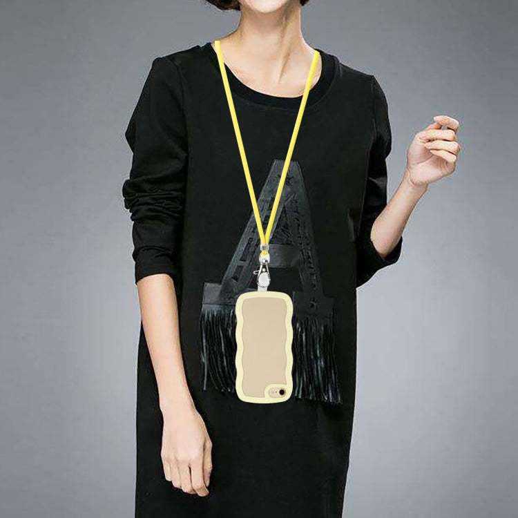 For iPhone SE 2022 / SE 2020 / 8 / 7 Lanyard Candy Color Wave TPU Clear PC Phone Case