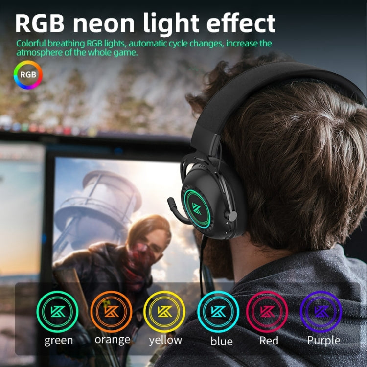KZ-GP20 Bluetooth/2.4G Dual Mode Gaming RGB Lighting Headphones(Black)