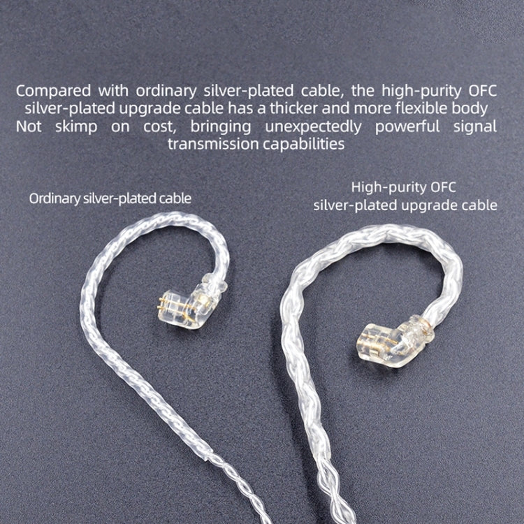 KZ OFC 0.75mm Standard Pin High-Purity Silver-Plated 152 Pin Headphone Upgrade Cable,Length: 1.2m For ZS10PRO(Section C)