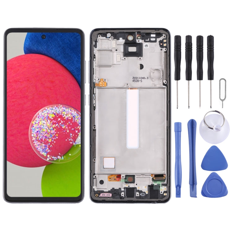 Original Super AMOLED LCD Screen For Samsung Galaxy A52S 5G SM-A528B Digitizer Full Assembly with Frame