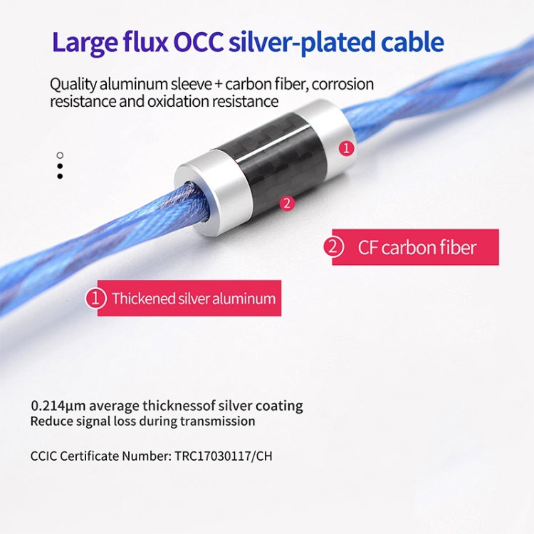 KZ 90-10 2Pin Interface 498 Core DIY Headphone Upgrade Cable,Length: 1.2m(Blue)