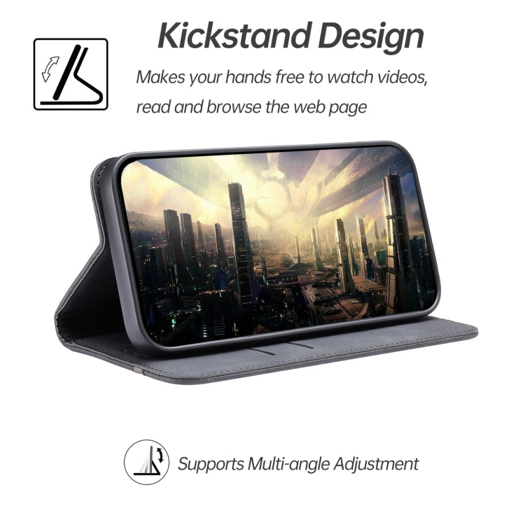 For iPhone 14 Pro Max Splicing Skin Feel Magnetic Leather Phone Case