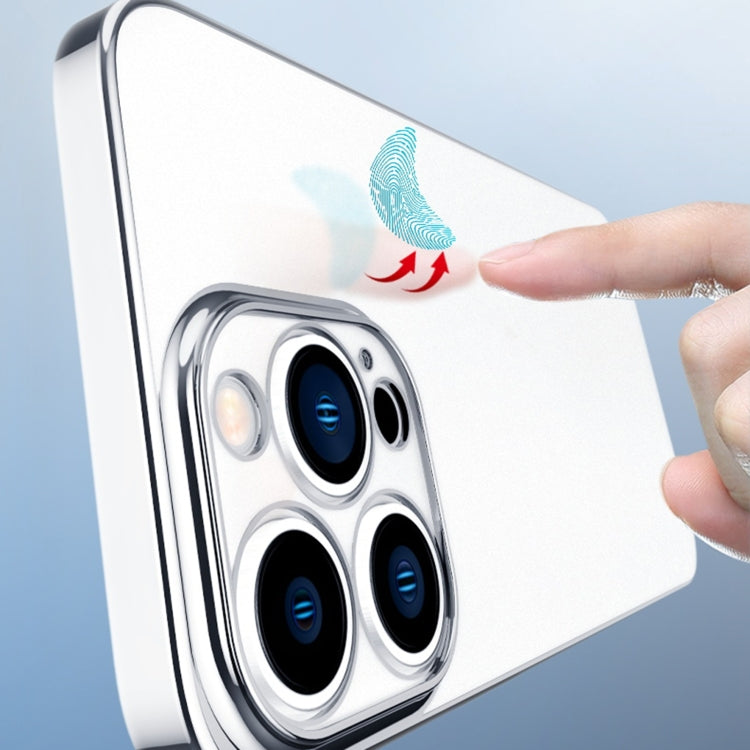 For iPhone 14 Plus Plating Frosted Shockproof Phone Case