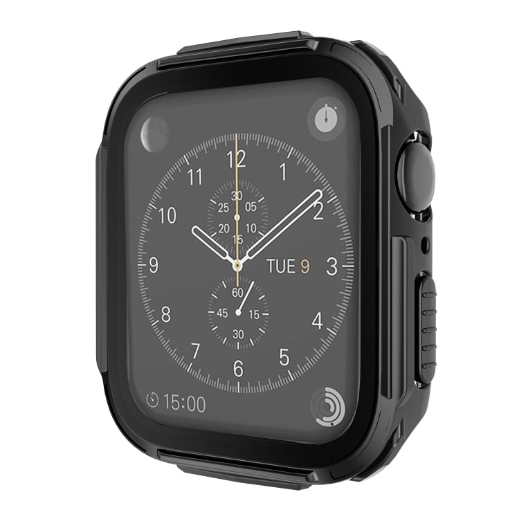 Plating PC Frame Watch Case with Tempered Film For Apple Watch Series 6 & SE & 5 & 4 44mm