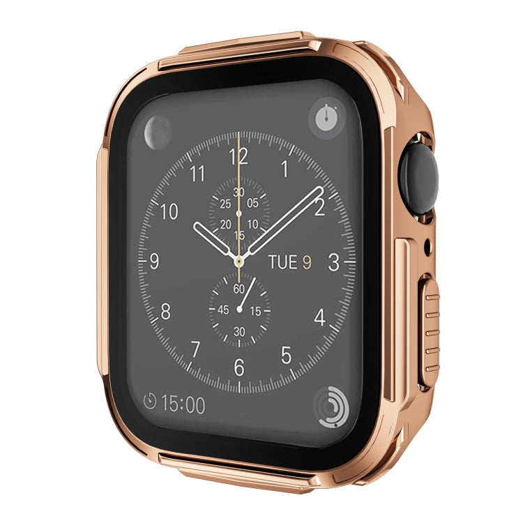 Plating PC Frame Watch Case with Tempered Film For Apple Watch Series 6 & SE & 5 & 4 44mm
