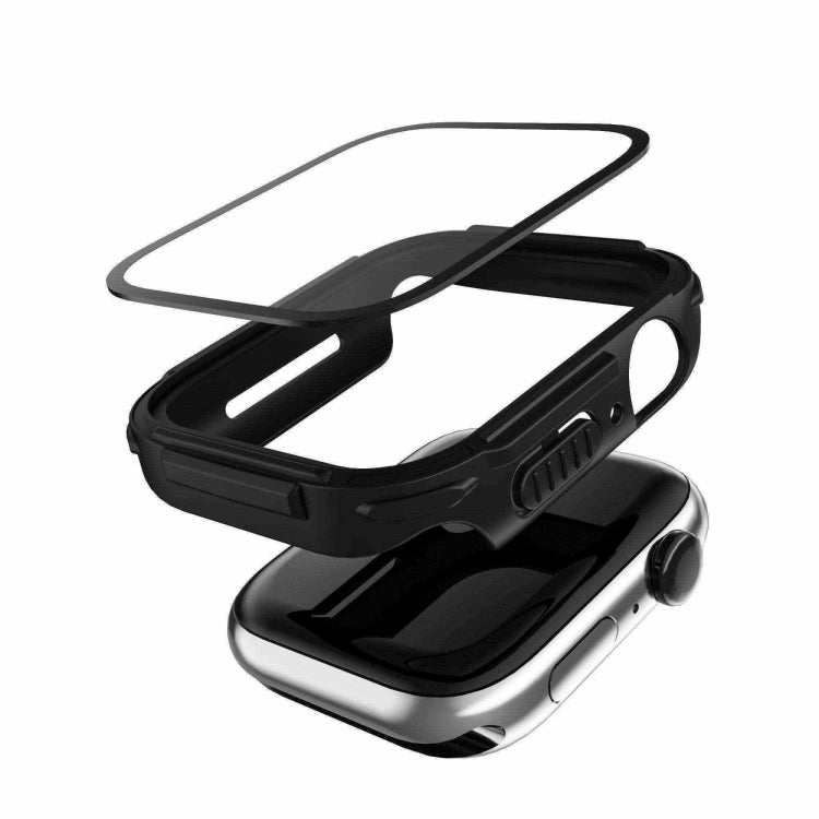 Plating PC Frame Watch Case with Tempered Film For Apple Watch Series 6 & SE & 5 & 4 44mm