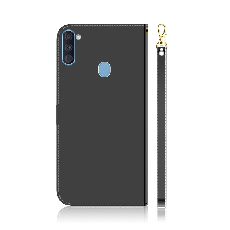 For Galaxy A11 Lmitated Mirror Surface Horizontal Flip Leather Case with Holder & Card Slots & Wallet & Lanyard