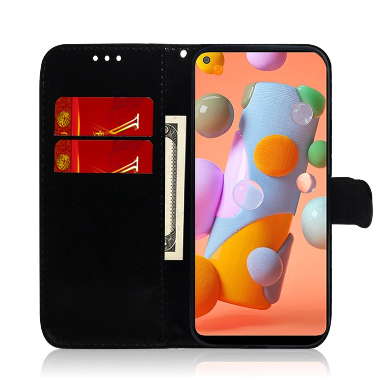 For Galaxy A11 Lmitated Mirror Surface Horizontal Flip Leather Case with Holder & Card Slots & Wallet & Lanyard