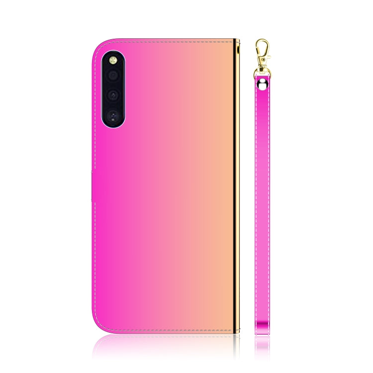 For Galaxy A41 Lmitated Mirror Surface Horizontal Flip Leather Case with Holder & Card Slots & Wallet & Lanyard