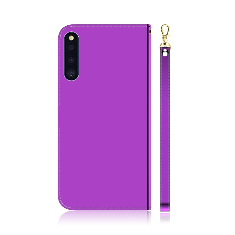 For Galaxy A41 Lmitated Mirror Surface Horizontal Flip Leather Case with Holder & Card Slots & Wallet & Lanyard