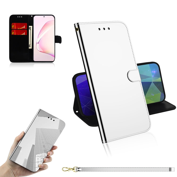 For Galaxy Note 10 Lite / A81 Lmitated Mirror Surface Horizontal Flip Leather Case with Holder & Card Slots & Wallet & Lanyard
