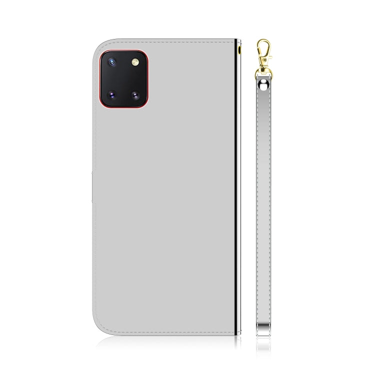 For Galaxy Note 10 Lite / A81 Lmitated Mirror Surface Horizontal Flip Leather Case with Holder & Card Slots & Wallet & Lanyard