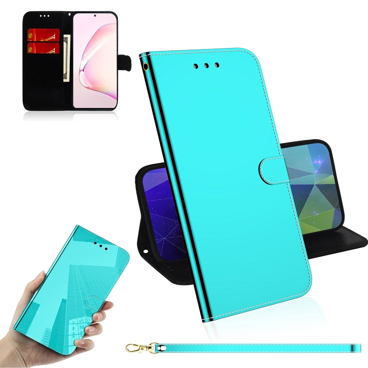 For Galaxy Note 10 Lite / A81 Lmitated Mirror Surface Horizontal Flip Leather Case with Holder & Card Slots & Wallet & Lanyard