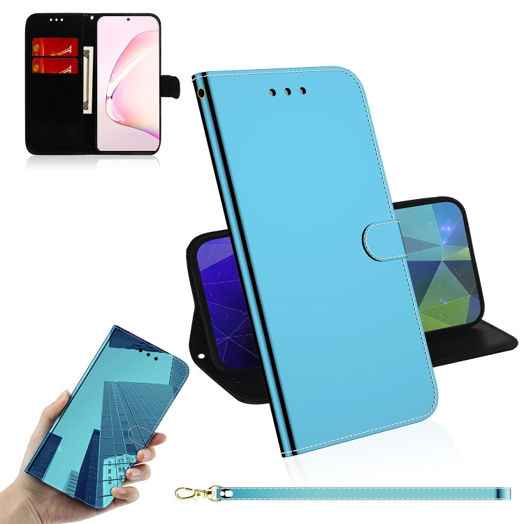For Galaxy Note 10 Lite / A81 Lmitated Mirror Surface Horizontal Flip Leather Case with Holder & Card Slots & Wallet & Lanyard