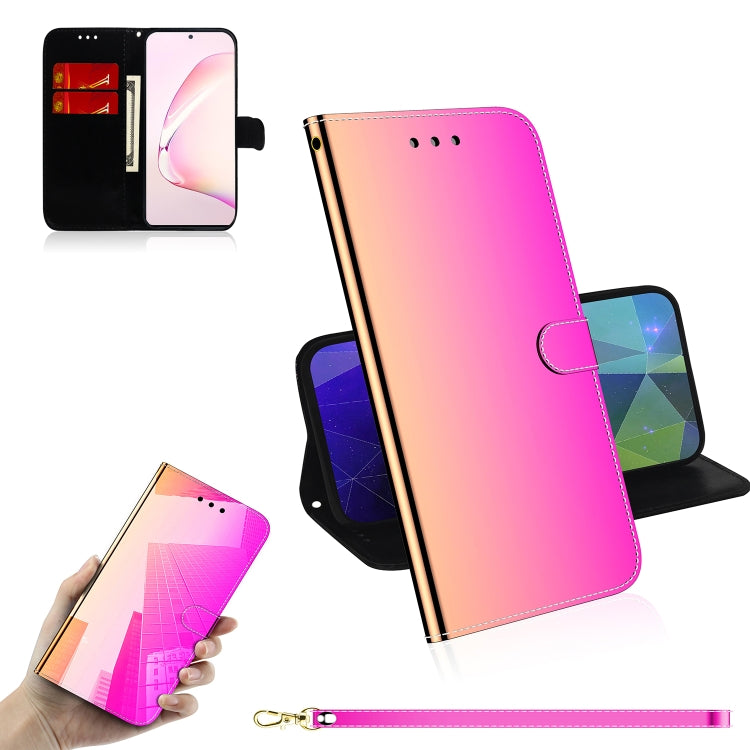 For Galaxy Note 10 Lite / A81 Lmitated Mirror Surface Horizontal Flip Leather Case with Holder & Card Slots & Wallet & Lanyard