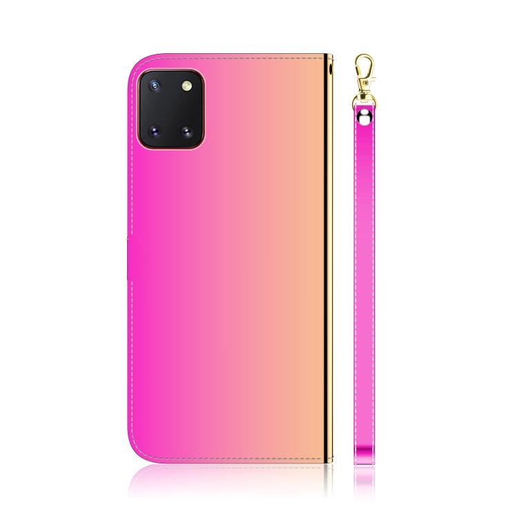 For Galaxy Note 10 Lite / A81 Lmitated Mirror Surface Horizontal Flip Leather Case with Holder & Card Slots & Wallet & Lanyard