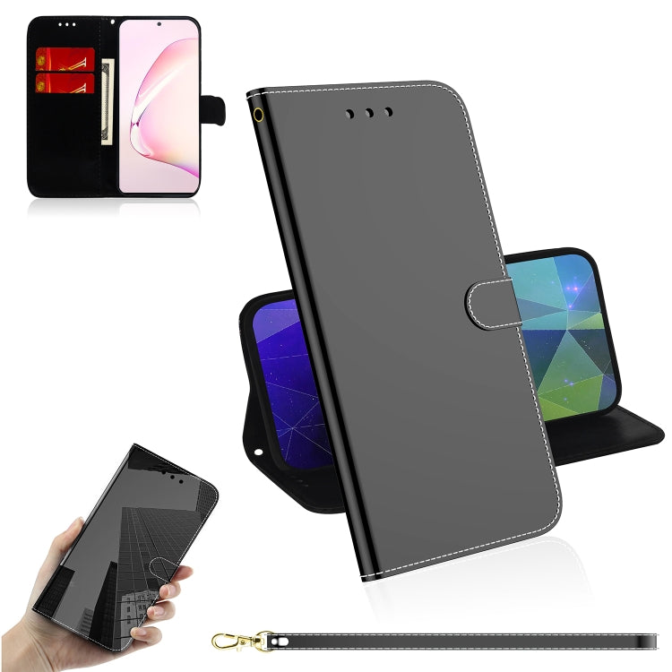 For Galaxy Note 10 Lite / A81 Lmitated Mirror Surface Horizontal Flip Leather Case with Holder & Card Slots & Wallet & Lanyard