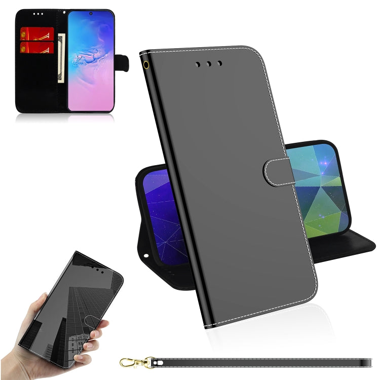 For Galaxy S10 Lite / A91 Lmitated Mirror Surface Horizontal Flip Leather Case with Holder & Card Slots & Wallet & Lanyard