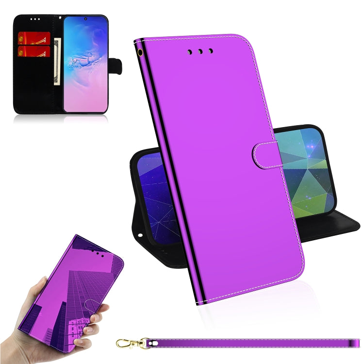 For Galaxy S10 Lite / A91 Lmitated Mirror Surface Horizontal Flip Leather Case with Holder & Card Slots & Wallet & Lanyard