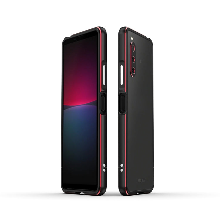 For Sony Xperia 10 â…£ Aurora Series Lens Protector + Metal Frame Protective Phone Case