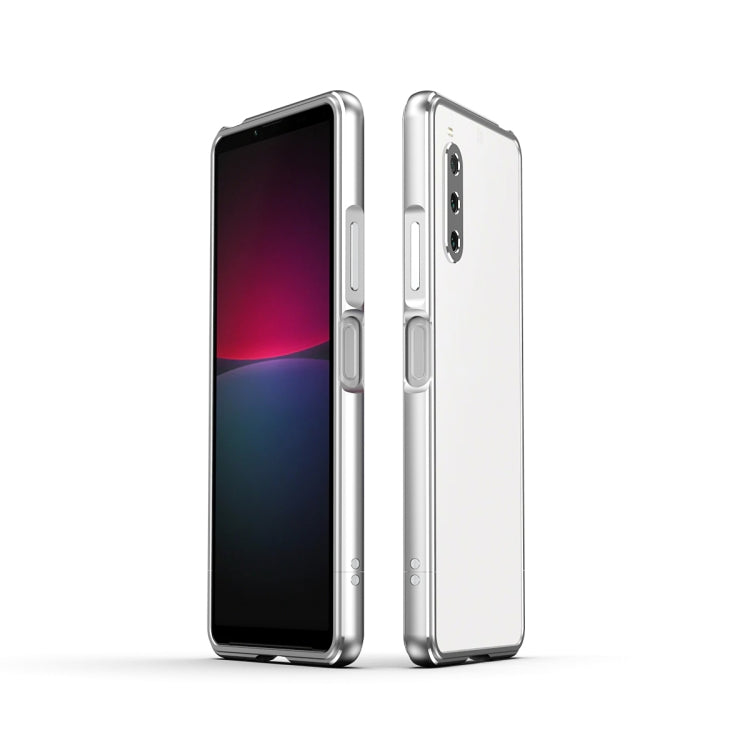 For Sony Xperia 10 â…£ Aurora Series Lens Protector + Metal Frame Protective Phone Case