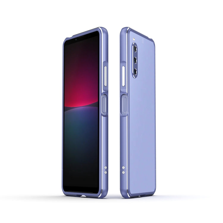 For Sony Xperia 10 â…£ Aurora Series Lens Protector + Metal Frame Protective Phone Case