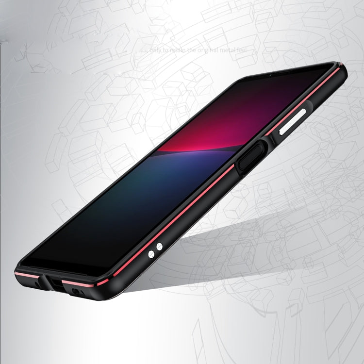 For Sony Xperia 10 â…£ Aurora Series Lens Protector + Metal Frame Protective Phone Case