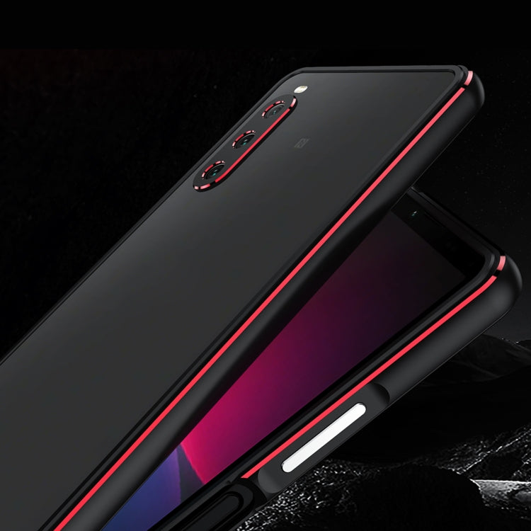 For Sony Xperia 10 â…£ Aurora Series Lens Protector + Metal Frame Protective Phone Case