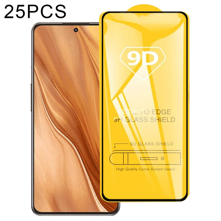 25 PCS 9D Full Glue Full Screen Tempered Glass Film For OPPO Realme GT2 Explorer Master
