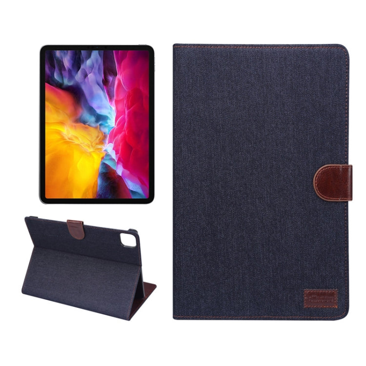 For iPad Pro 11 inch 2020 / 2021 PC + Left And Right Denim Leather Tablet Case Wallet Card Holder With Dormancy