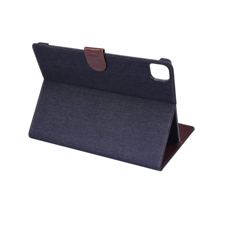 For iPad Pro 11 inch 2020 / 2021 PC + Left And Right Denim Leather Tablet Case Wallet Card Holder With Dormancy