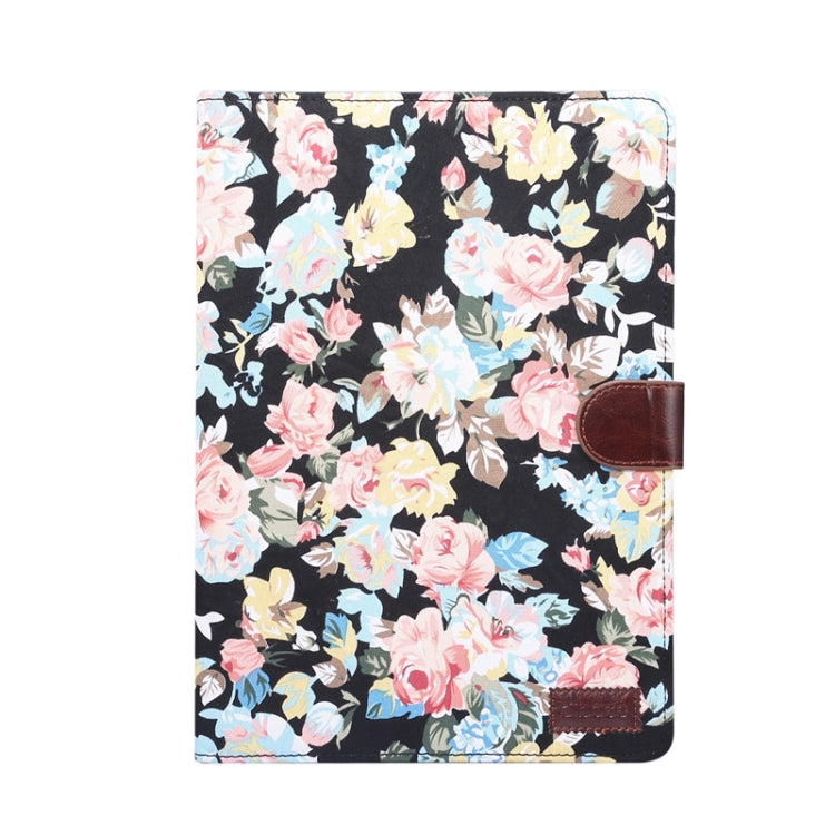 For iPad Pro 11 inch 2020 / 2021 PC + Left And Right Flowering Cloth Holster Wallet Card Holder With Dormancy