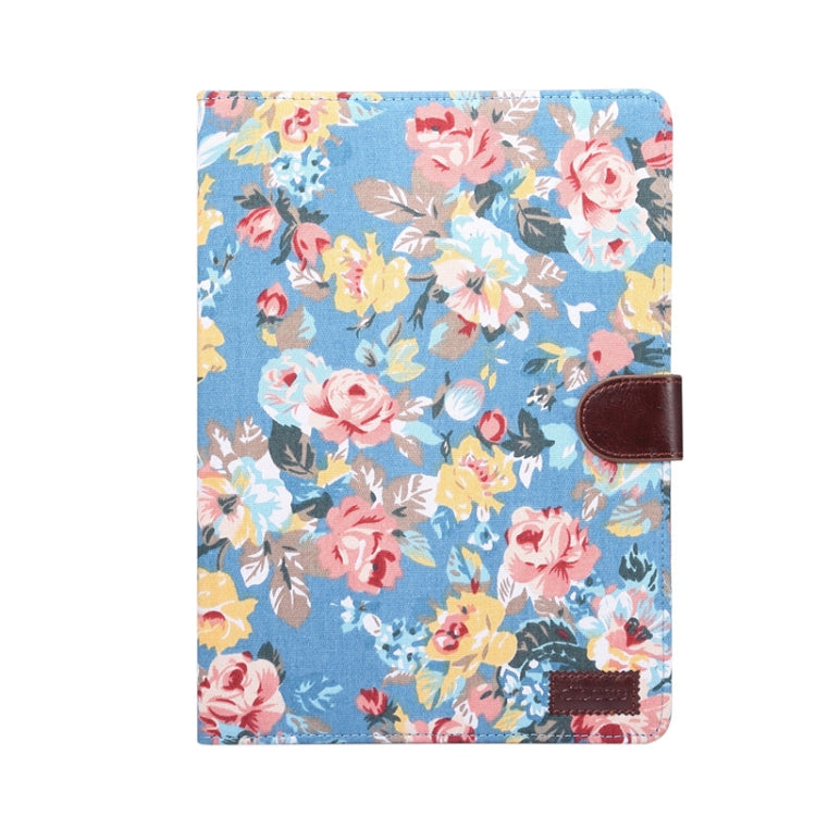 For iPad Pro 11 inch 2020 / 2021 PC + Left And Right Flowering Cloth Holster Wallet Card Holder With Dormancy