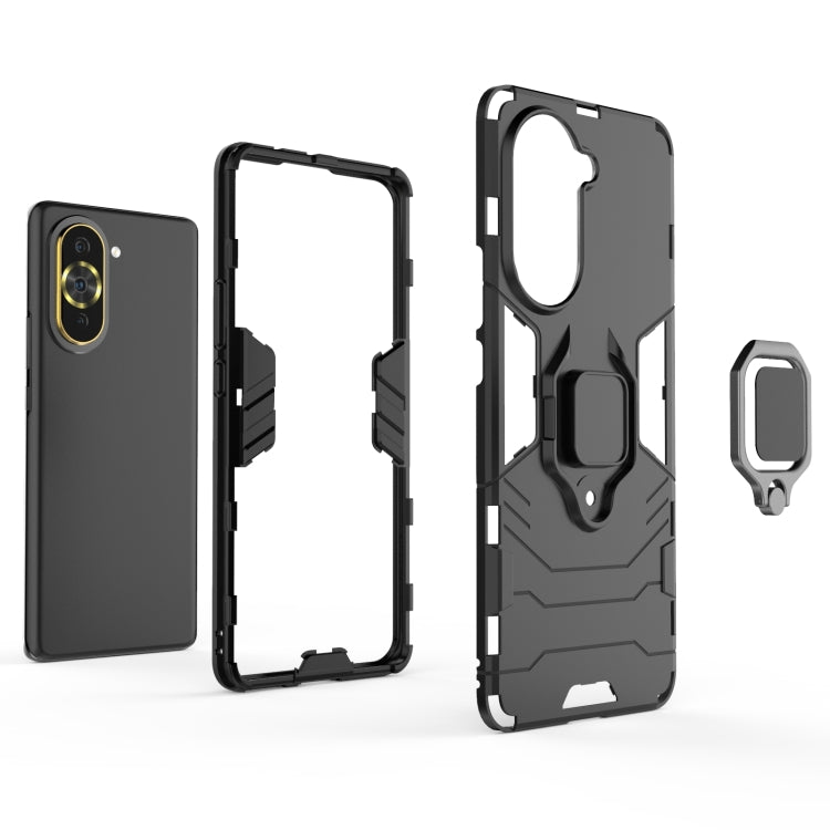 For Huawei Nova 10 Pro 4G Shockproof PC + TPU Protective Phone Case with Magnetic Ring Holder